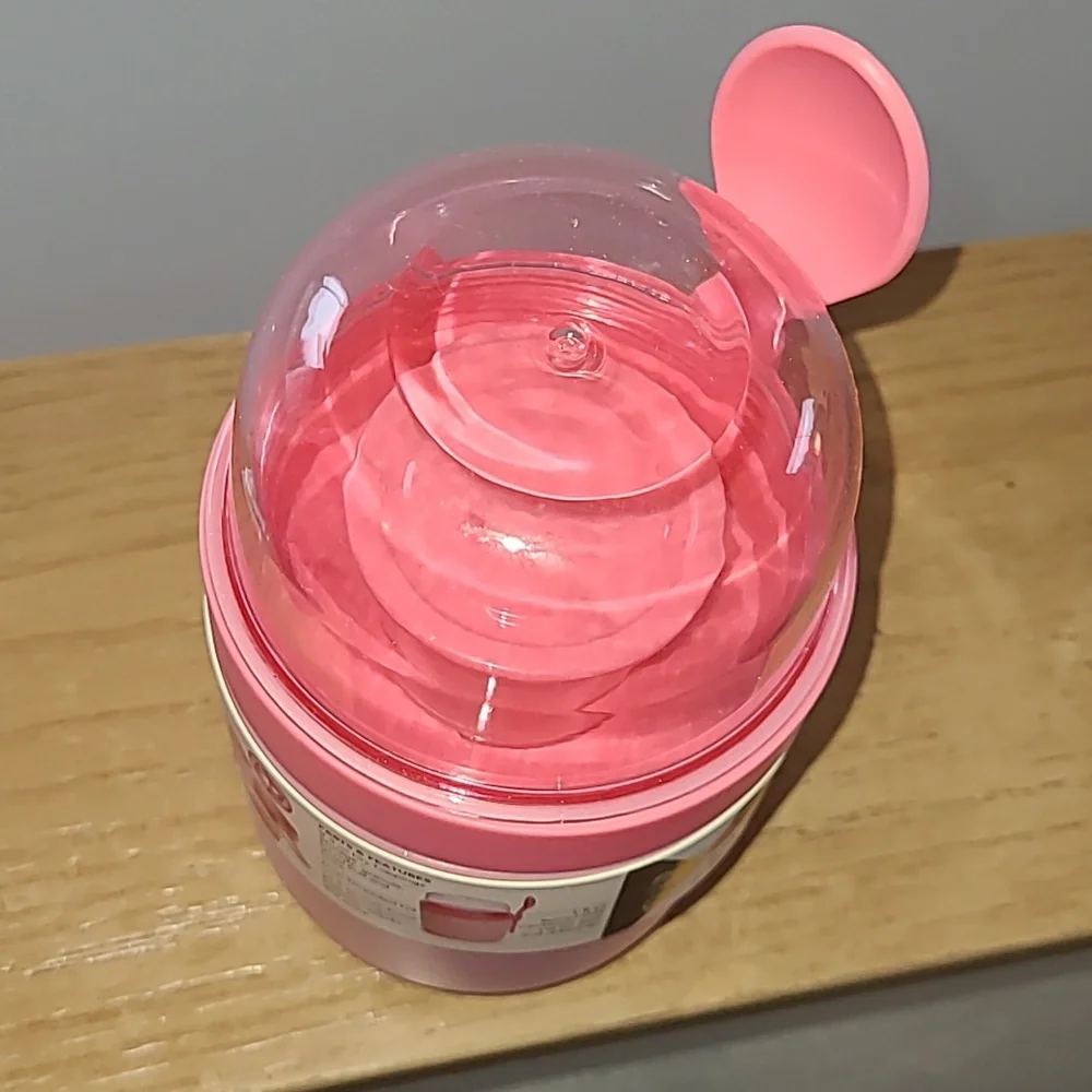 Paris Hilton Pink Portable Snack Cup with Attached Spoon